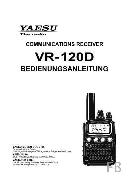 Yaesu VR-120D Bedienungsanleitung in DEUTSCH
