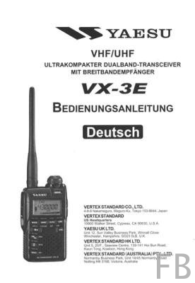 Yaesu VX-3E Deutsche Bedienungsanleitung