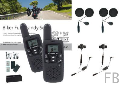 Albrecht Tectalk FM +, schw.gumm Bikerset Integralhelm