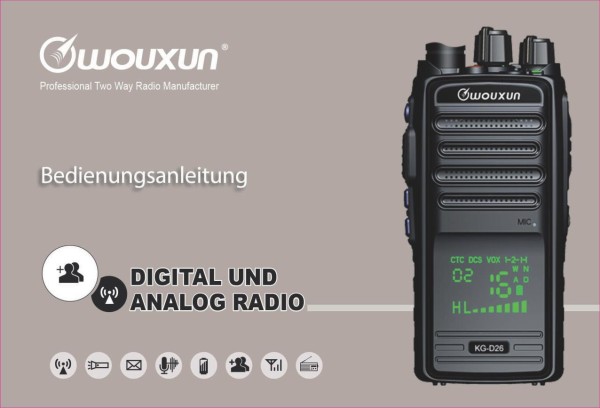 Wouxun KG-D26 Deutsche Bedienungsanleitung