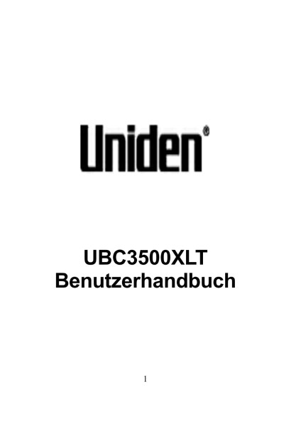 Uniden Bearcat UBC-3500XLT Deutsche Bedienungsanleitung