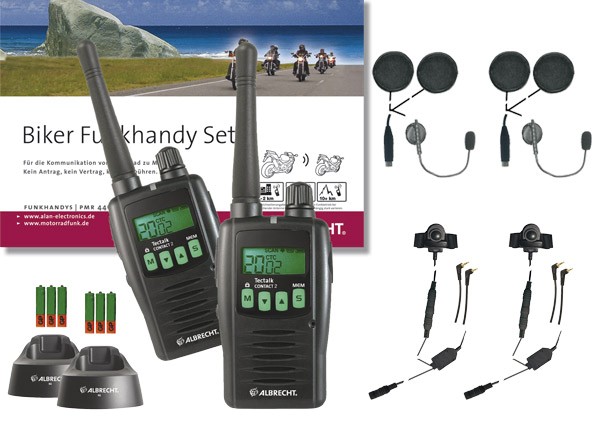 Albrecht Tectalk Contact 2 Bikerset Jet-Klapphelm mit Ladeset