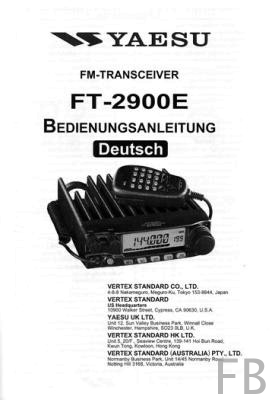 Bedienungsanleitung für FT-2900E Mobilfunkgeräte