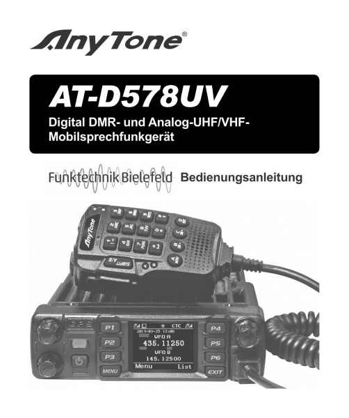 AnyTone AT-D578UV Deutsche Bedienungsanleitung