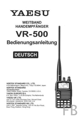 Yaesu VR-500 Bedienungsanleitung in Deutsch