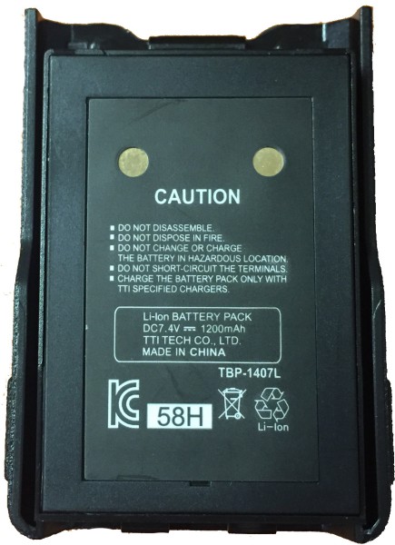 TTI TBP-1207L Lithium Ionen Akku 1200mAh für TX-130U Handfunkgeräte