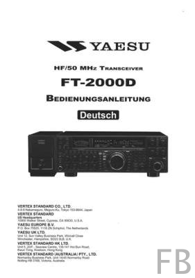 Yaesu FT-2000D Deutsche Bedienungsanleitung