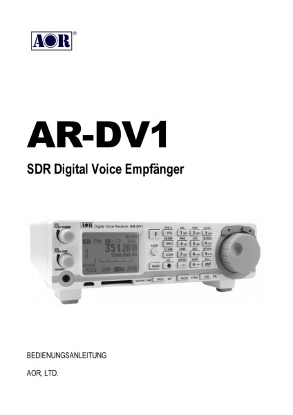 AOR AR-DV1 Deutsche Bedienungsanleitung