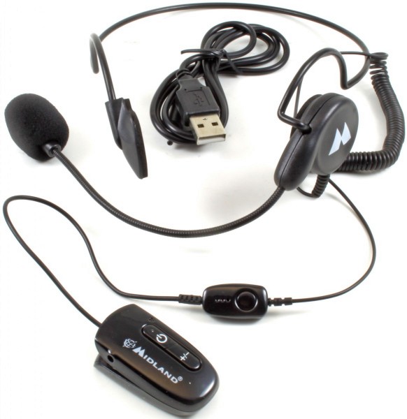 Midland WA29 BT-Nackenbügel-Headset mit PTT für BA-Dongle
