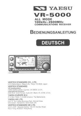 Yaesu VR-5000 Deutsche Bedienungsanleitung